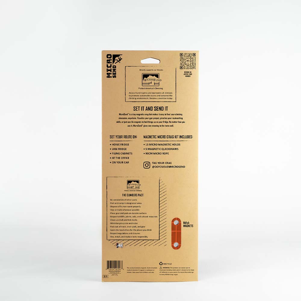 Orange micro send packaging back on white background